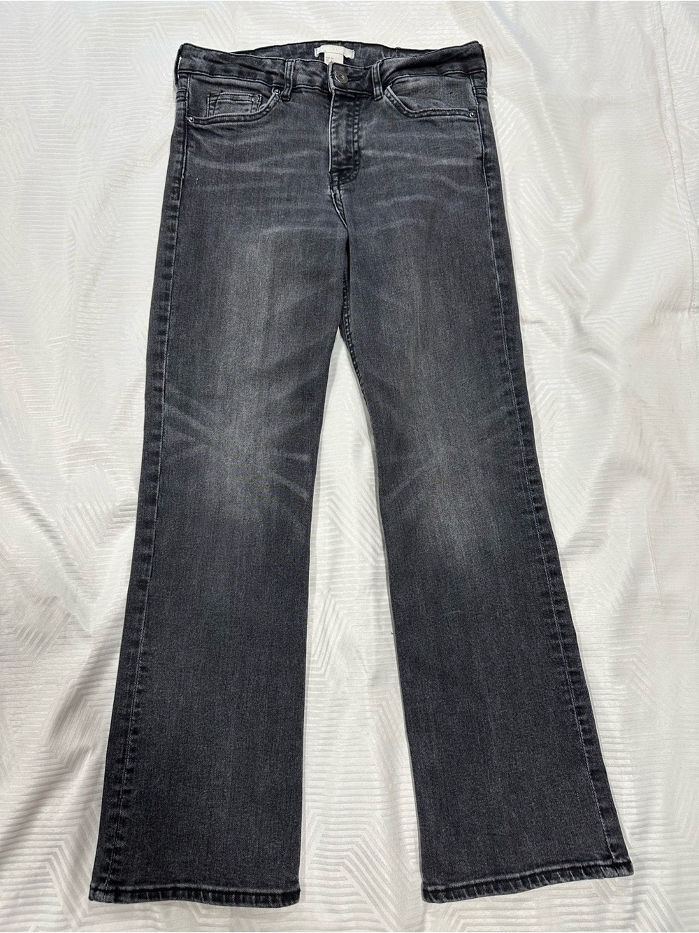 Y2K H&M Washed Dark Gray High Rise Flare Bootcut Retro Grunge Jeans Size 6